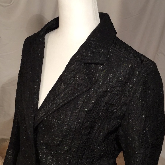 Black/dark shiny charcoal Chico’s blazer - Picture 2 of 4